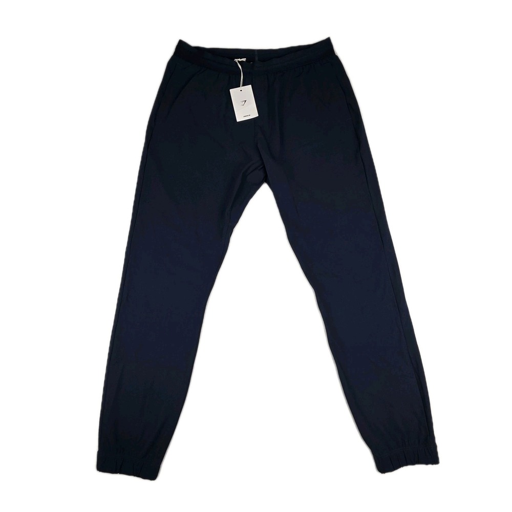 New Gymshark Studio Joggers Mens Large Navy Blue Drawstring Lightweight Gym Run
